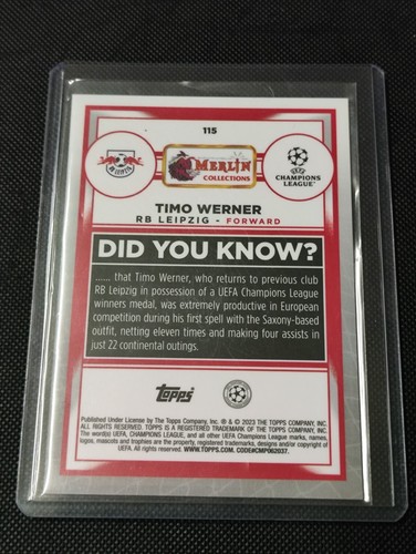 2023 topps merlin timo werner 47/75 #115 rb leipzig - Picture 2 of 2