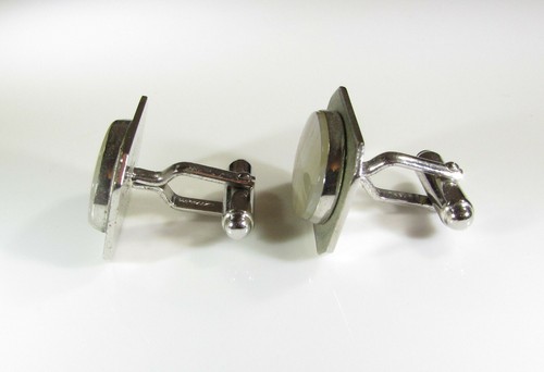 Sterling Silber Manschettenknöpfe mit ovalem braunem Achat von Anson - Bild 5 von 9