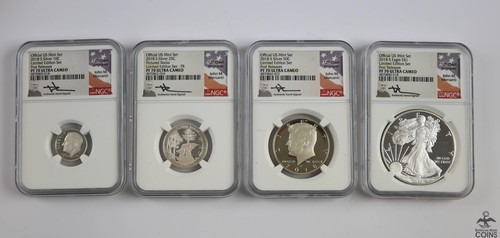 2018-S Official US Mint Limited Edition Silver Set NGC PF70 Ultra Cam ASW 1.61oz