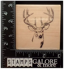 Stampabilities Rubber Stamps I1103 BUCK DEER HEAD WILD ANIMALS #T22
