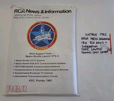 Vintage 1982 NASA Press Information TRW RCA News & Information Space Shuttle 8E