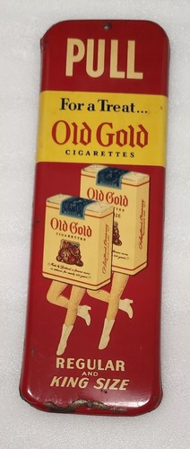 Rara insegna pubblicitaria originale vecchia porta tabacco oro push - Foto 6 di 7