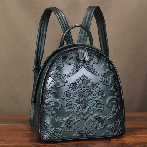Backpack Purse for Women Genuine Leather Retro Satchel Knapsack Rucksack Daypack - Picture 13 of 13