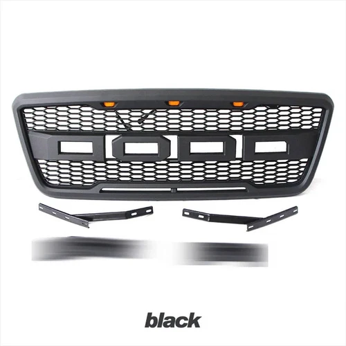For F150 2004-2008 With LED Lights Front Bumper Honeycomb Air Grille Black - Picture 4 of 4
