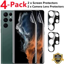 Hydrogel Screen Protector for Samsung S22 S24 Ultra S23+ Camera Lens Protector