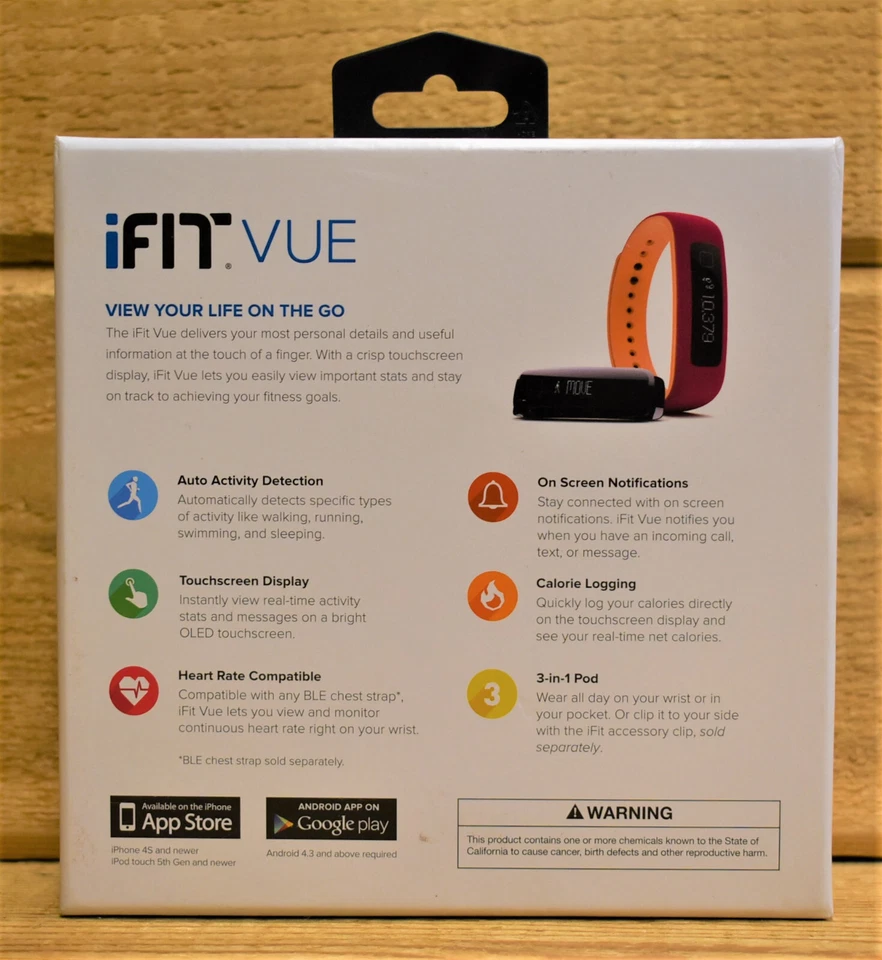 iFit Vue Fitness Tracker Papaya Punch Wireless Activity Tracker IFACT215 - Image 2 of 4