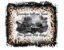 Sublimation Print Leopard Grandpa Ready to Press Heat Transfer