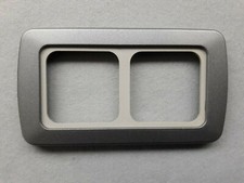 2 WAY CBE SWITCH SOCKET  SILVER FLATLINE FRAME & LT GREY SUPPORT CARAVAN C-LINE