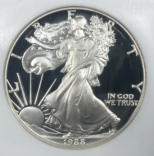 1988-S Silver Eagle ASE 1.00. NGC PR 69 UC Proof.