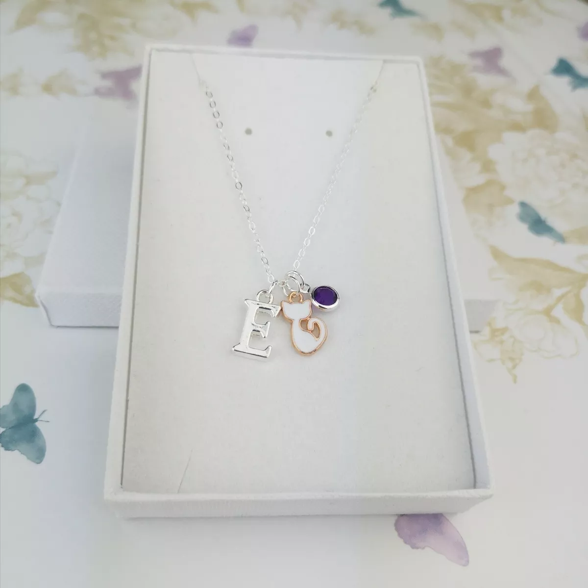 Personalised Cat Necklace Children Jewellery Cute Animal Lover