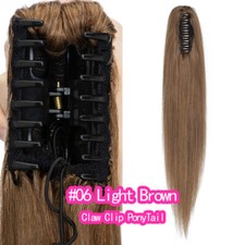 Thick One Piece Ponytail Clip Claw In Real Remy Human Hair Extensions Highlights