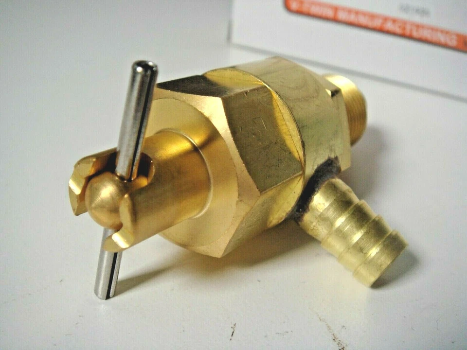 Harley Petcock XL Vintage Ron Trock Brass 3/8" NPT Fits 55-74 V-Twin 35-1955 A5 - Image 3 of 4