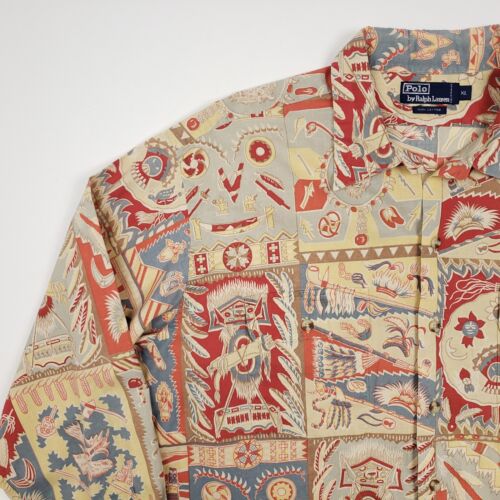 Camisa Polo Ralph Lauren Navajo XL/2XL De Colección Indio Nativo Americano De Gran Tamaño - Imagen 8 de 20