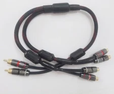HIFI RCA Cable 2Male To 4Female Black/4Male Red Splitter For Two Sets Of Speaker