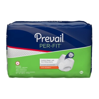 Prevail Per-Fit Protective Underwear Medium, 34'' - 44'', 20 Count VALUE 8 Pack