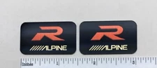 Alpine Car Audio Speaker Badges PAIR Custom Made Aluminum