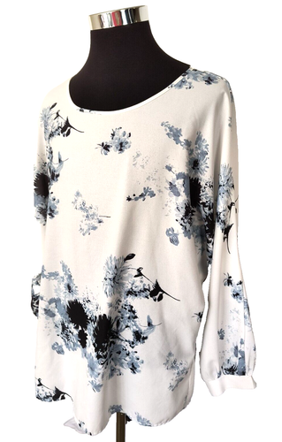 Blusa para mujer talla 2XL multicolor floral poliéster pulóver mangas largas - Imagen 5 de 18