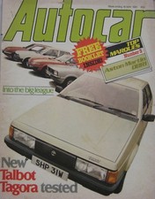Autocar magazine 16 May 1981 featuring Talbot Tagora road test