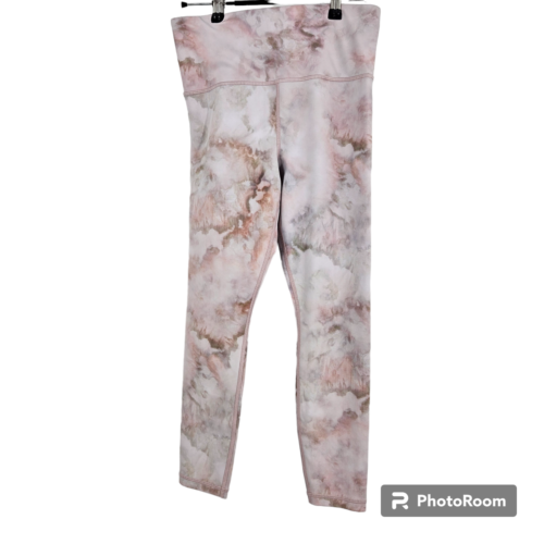 Athleta Leggings Pink Gray Elation Snow Dye 7/8 Tight Cropped High Waist Size S - Afbeelding 1 van 8