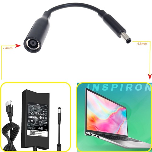 AC Charger Power Supply Adapter 7.4mm⇌4.5mm Charging Converter Cable For Dell/HP - Picture 5 of 14