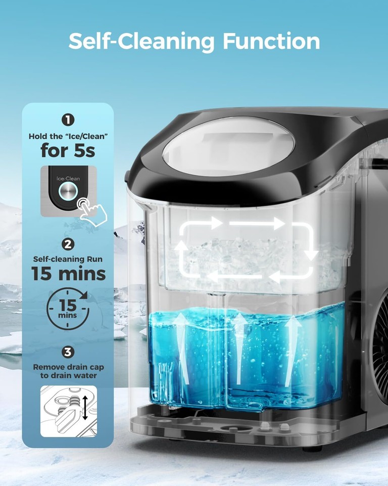Ice Makers Countertop Nugget Ice Cubes, Portable Ice Maker, Self
