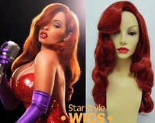 DELUXE JESSICA RABBIT LONG RED WAVY COSPLAY COSTUME WIG