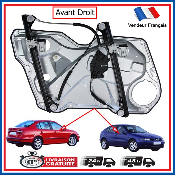 Schild TüR + Fensterheber Vorne Rechts Passagier FüR Seat Leon 99-06 1M0837462A-image