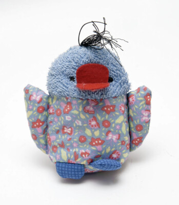 SIGIKID Vogel Ente bunt blau rot Frottee Stofftier Vintage Rarität