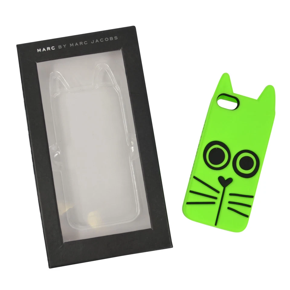 Новый нераспакованный силиконовый чехол MARC BY MARC JACOBS Rue the Cat для iPhone 4 неоново-желтый - Изображение 3 из 4