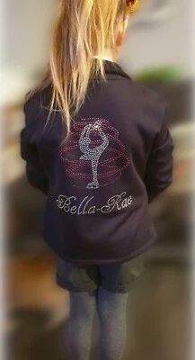 Personalisiertes Eislaufen Skaten Kristall Strass Aufbügeln Transfer Motiv Aufkleber