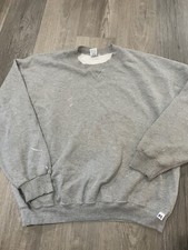 Vintage 90s Russell Athletic Blank Plain Crewneck Sweatshirt Gray Size 2XL