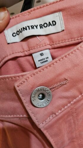 COUNTRY ROAD Women's Chino Slim Pants Pink Size 10 - Picture 3 of 5
