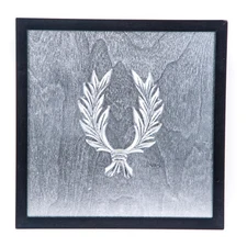 Laurel Wreath Silver Patinated - Handmade Wall or Table Decor. 11.8''X11.8''