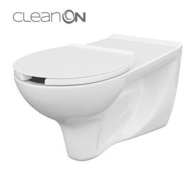 WC Behinderten Wand WC SPÜLRANDLOS  verlängert 74cm weiss NEU CLEAN PRO Beschich