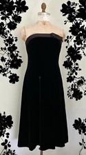 Vintage Talbots Strapless Black Velvet Swing Dress SZ 6