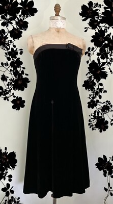 Vintage Talbots Strapless Black Velvet Swing Dress SZ 6 | eBay