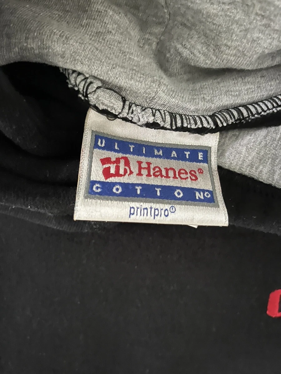 Hanes Ultimate Cotton Black Pullover Hoodie Sweatshirt - Adult M