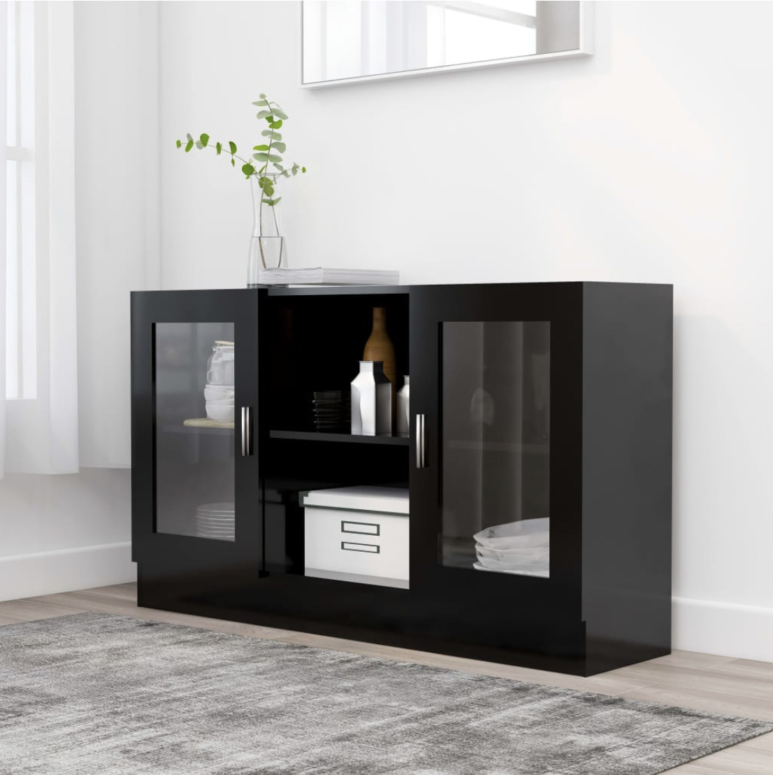 Mueble Vitrina de Madera120 cm Armario Vitrina Mueble Aparador Mueble Recibidor