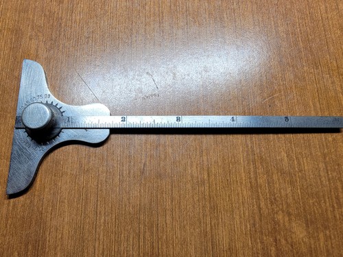 Union Tool Co Vintage Tiefen- und Winkelmessgerät Winkelmesser 6 Zoll