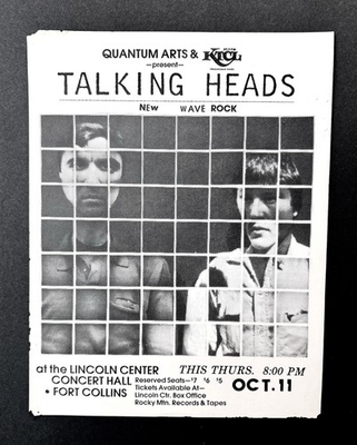 #ad #ad 1979 TALKING HEADS Rare Original Colorado Concert Poster HB Fear Of Music $79.00