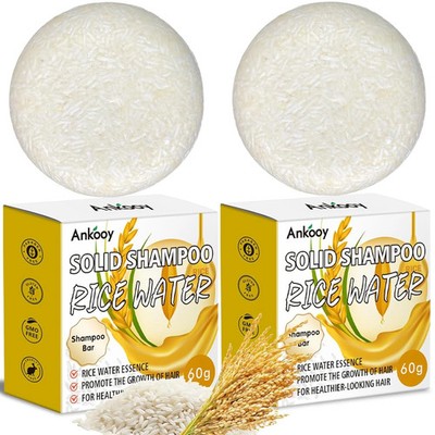 2 Pack Rice Water Shampoo Bar for Hair Growth,Deep Cleansing Rice Shampoo Bars,S