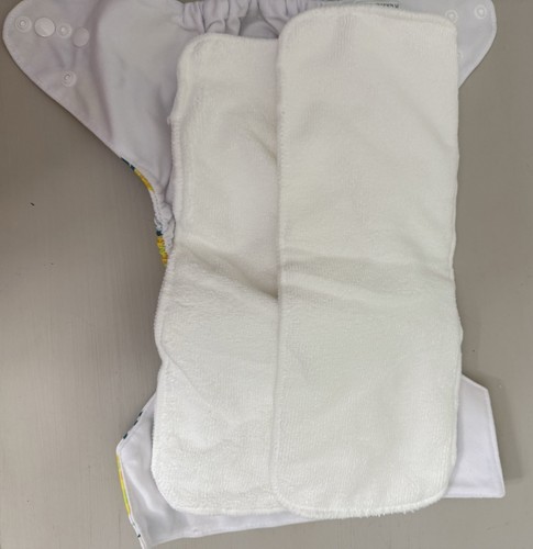2 New Alva Baby Cloth Diapers Adjustable Washable 4 Inserts Colorful Design - Picture 6 of 6