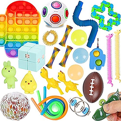 #ad 25 PCS ADHD Fidget Sensory Toys Sets Bubble Popper Popitz Relieve Pressure $12.95