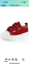 Size 13.5-1 Toddler Boys and Girls Low Top Canvas Adjustable Strap Sneakers