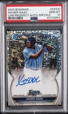 2023 BOWMAN CHROME PROSPECT AUTO SPECKLE #CPAXI XAVIER ISAAC 227/299 PSA 10