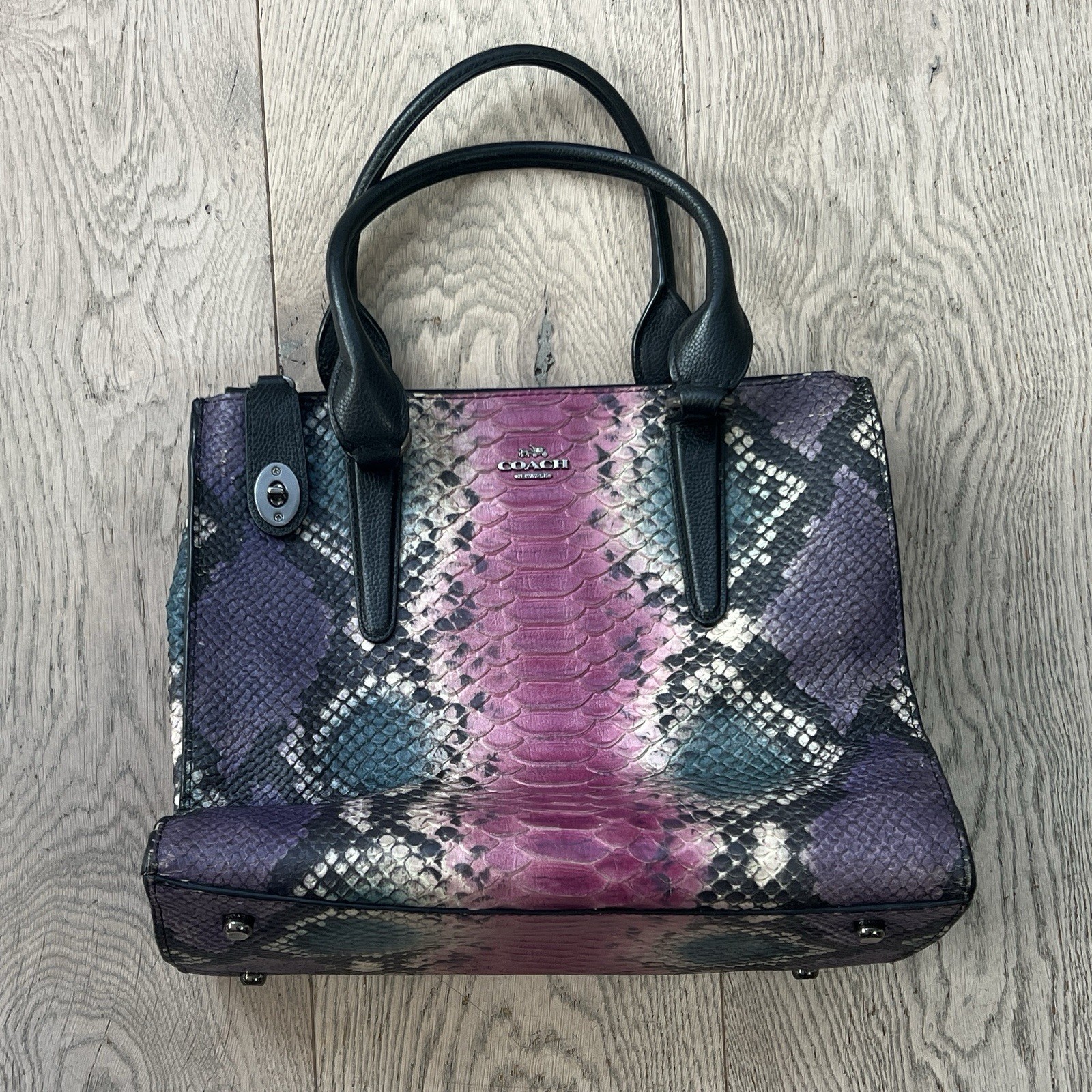 Coach Crosby Multi-Color Python Mini Crossbody Ba… - image 1