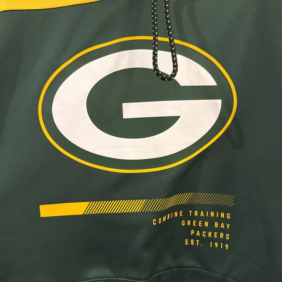 Sudadera con capucha para hombre 2XL Green Bay Packers verde amarillo combinar logotipo de entrenamiento Foto 2 de 4