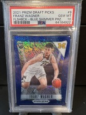 2021-22 Panini Prizm Franz Wagner Blue Shimmer Prizm /13 PSA 10 POP 1