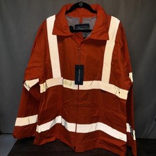 Portwest UH440 Hi-Vis Orange Rain Jacket XL Reflective Work Safety Logo