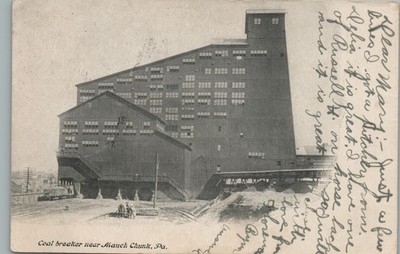 Near Mauch Chunk Pennsylvania Wilkes Barre Coal Breaker Coal Mine View Postcard